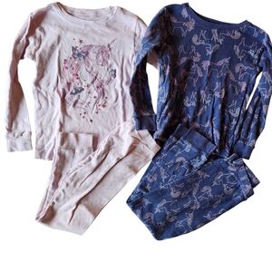 Carter's 4-piece Unicorn Long Sleeve Cotton Pajamas -- Size 7 Pink